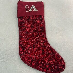Bella Lux Holiday Collection Monogram CTA Sequin Christmas Stocking